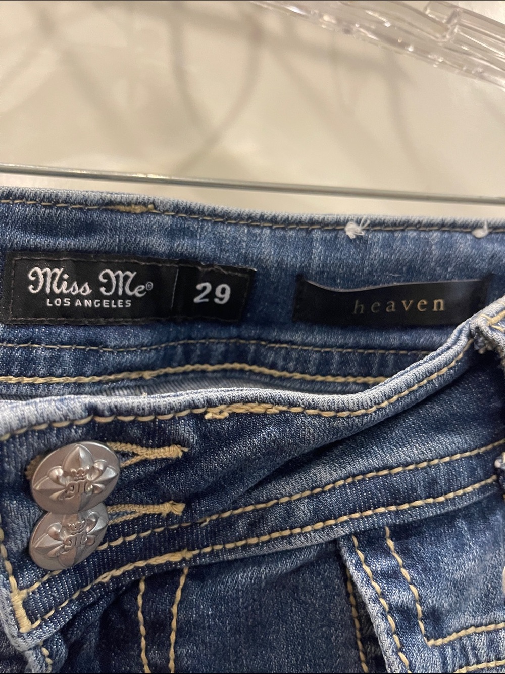 Miss Me Medium Blue Bootcut Jeans with Decorative Pockets - Picture 8 of 11